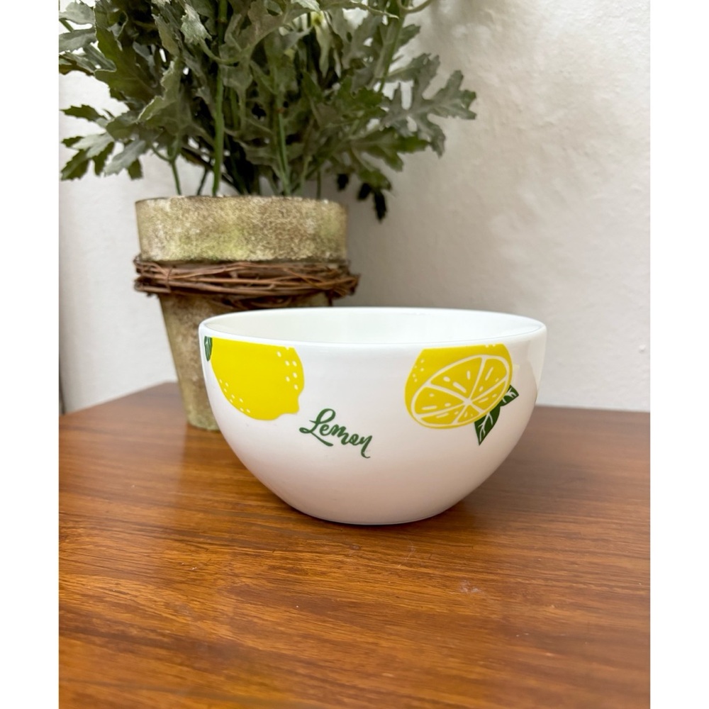 🍋 SPRING LEMONS CEREAL SOUP BOWL STONEWARE RUSTIC FARMHOUSE KITCHEN DECOR 🍋